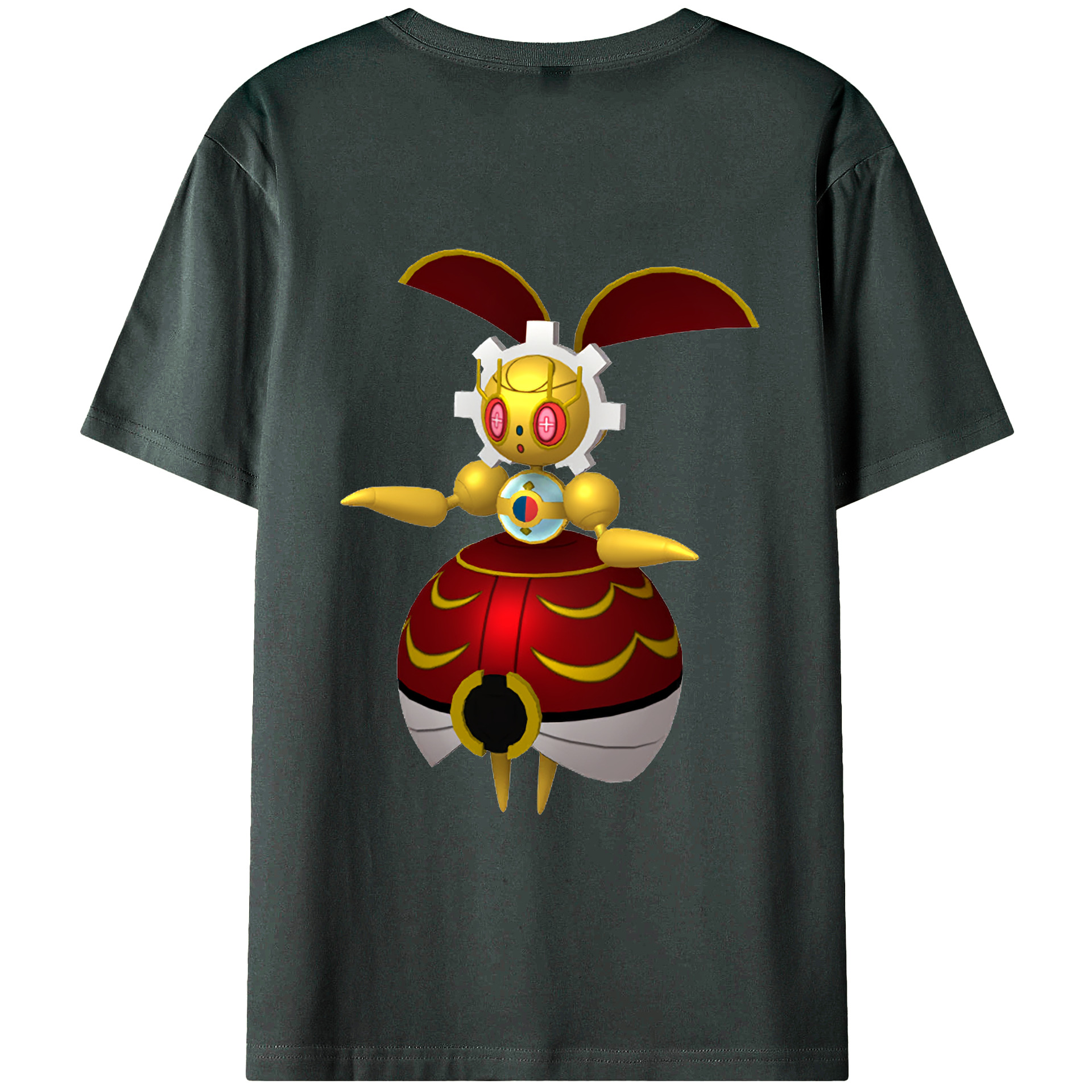 （画像用） ポケットモンスター Pokémon 綿100％ メンズ半袖Tシャツ（バックプリント） 通気性